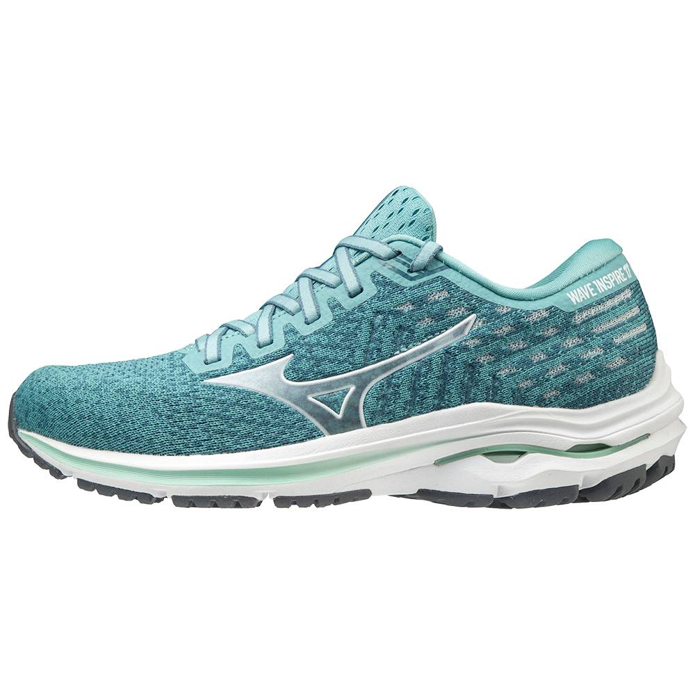 Womens Mizuno Wave Inspire 17 WAVEKNIT Running Shoes Turquoise/White Philippines (MQIYFU732)